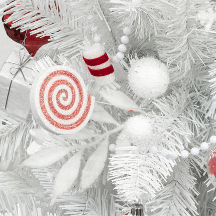 KI Store Red and White Christmas Tree Spray Set of 18 Candy Lollipop Tree Picks Christmas Tree Decorations for Xmas Tree Wreath Garland Decor