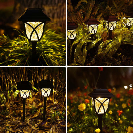 KAQ 8 Pack Solar Christmas Lights Outdoor Waterproof, Solar Garden Lights Auto On/Off, Outside Lights for Yard, Landscape, Pathway Christmas Decorations(Warm White)