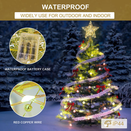 Verdenu Christmas Tree Topper, 40 Light Tree Topper Star, Christmas Tree Topper Lighted, Prolong Wire Gold Star Tree Topper with Remote Control for Christmas Decorations, Holiday, Vacation, Year