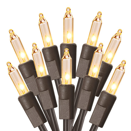 Christmas Lights, 300ct 69.6ft Incandescent Christmas Lights Connectable, Outdoor Christmas Tree Lights, 120V UL Indoor Christmas String Lights for Xmas Party Patio, Brown Wire, Warm White
