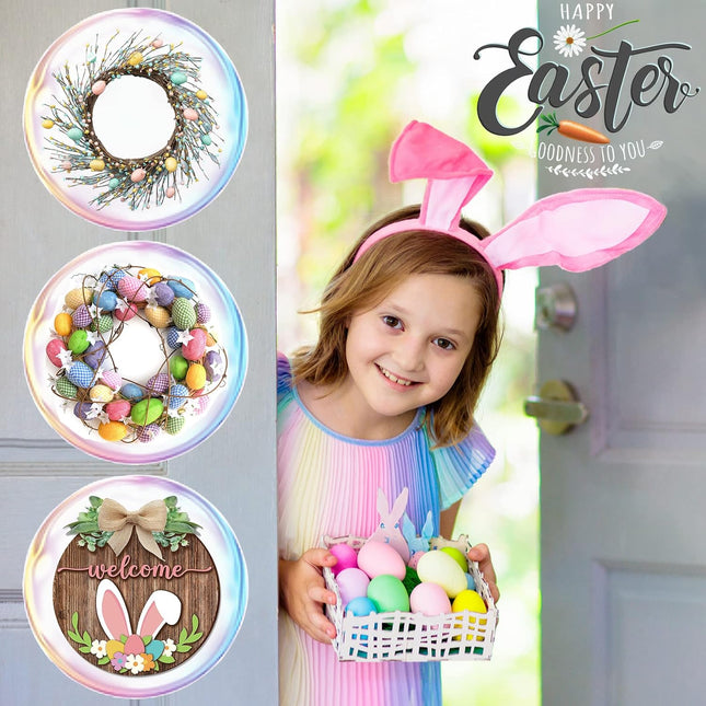 15 in Wreath-Hangers for Front Door,2 Pack Easter Christmas Halloween Decorations Fall Door Welcome Sign for Front Door Inside Outside Over The Door Hooks Organizer Home Décor