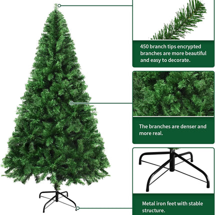 mupera Christmas Tree 5ft - Artificial Christmas Tree, Fake Christmas Tree ( ), 420 Branch Tips, PVC Xmas Pine Tree for Home, Office, Shopping Center, Party/Holiday Decoration Use