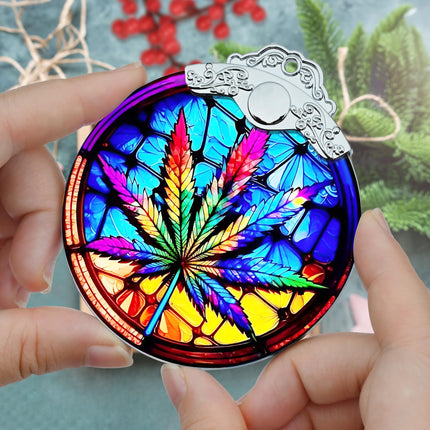 Maple Leaf Ornament Glass Hanging Ornament for Christmas, Thanksgiving, Birthday, Holiday Decorations and Xmas s Ideas