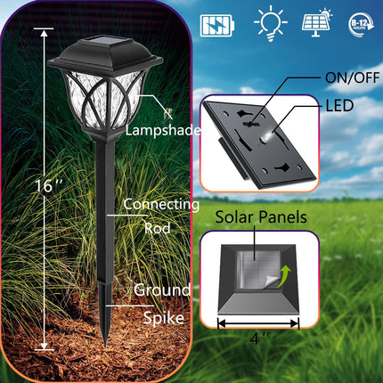 KAQ 8 Pack Solar Christmas Lights Outdoor Waterproof, Solar Garden Lights Auto On/Off, Outside Lights for Yard, Landscape, Pathway Christmas Decorations(Warm White)