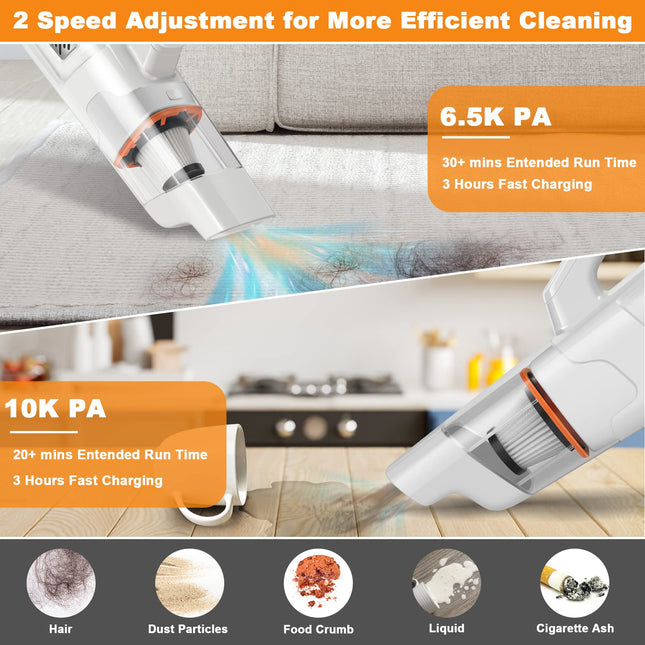 Vacuum Cleaner Handheld Vacuum 2 Speed Mini Vacuum, Pet Hair Vacuum Cleaner, Lightweight And Rechargeable Car Vacuum Hand Held Vacuuming Cordless For Car Home Office
