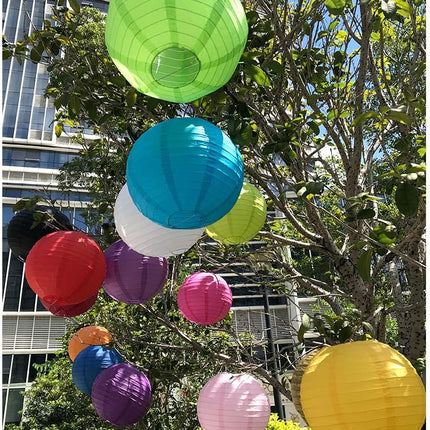 BEISHIDA 10Pcs White Paper Lanterns Decorative Chinese/Japanese Hanging Round Paper Lanterns Lamp for Birthday, Wedding, Christmas, Bridal, Home Decor, Party Decoration(Size of 4”, 6”, 8”, 10”)