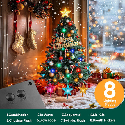 Solar Christmas Decorations Outdoor, 2 Pack 30 Inch Solar Christmas Tree Outdoor Waterproof, Artificial Pine Outdoor Christmas Trees for Yard with Christmas Ornaments, Small Christmas Tree with Lights