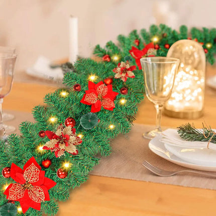 Prelit Artificial Christmas Garland,9FT Christmas Wreath for Christmas Decorations,Christmas Garlands with Lights,Rattan Decorations Xmas for Fireplaces Stairs,Holiday,Wedding Party,Evergreen
