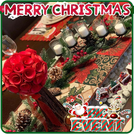 Christmas Pine Garland Artificial 6.3FT with Red Berry Branch Pine Cone Winter Greenery Garland for Holiday Season Decor, Xmas Tree Garland, Table Runner Decorations, Outdoor Indoor for Stairs Railing