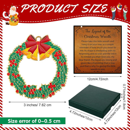 Christmas Wreath s Set The Legend of The Christmas Wreath Hanging Wreath Ornament on Card with Box Religious Christmas Wreath Ornament for Holiday Xmas Tree Home Party Favors