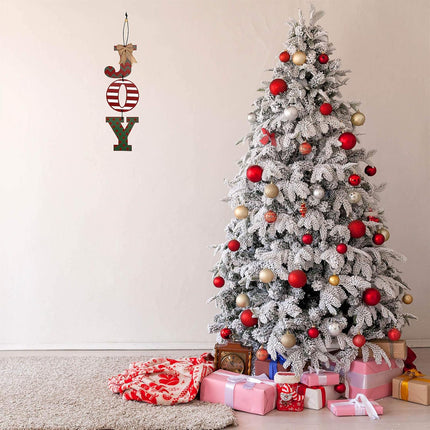 Christmas Decoration Wall Sign, Christmas Joy Sign for Home Decor Letter Wreath Christmas Hanging Wood Letters for Front Door, Wall