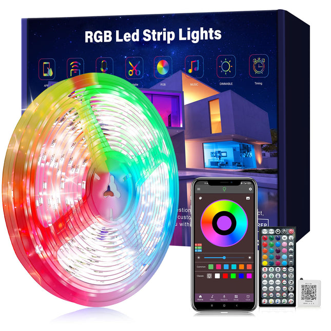 Led Lights for Bedroom 50ft Music Sync Color Changing Led Strip Lights with Remote and App Control RGB Led Light Strip for Home Party Room Decor