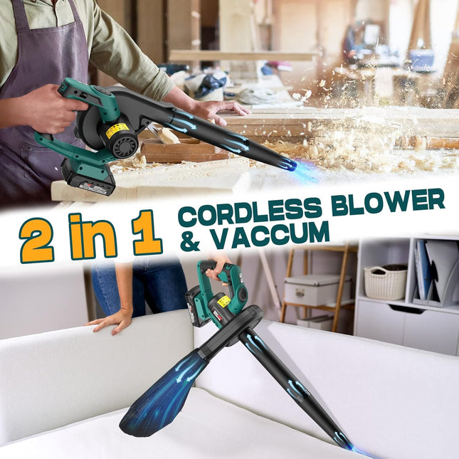 NEU MASTER 20V Leaf Blower Cordless, Mini Electric Leaf Blower Battery Powered, 7 Speed Handheld Leaf Blower and Vacuum with 2.0 Battery & Charger for Lawn Care, Patio, Yard, Jobsite