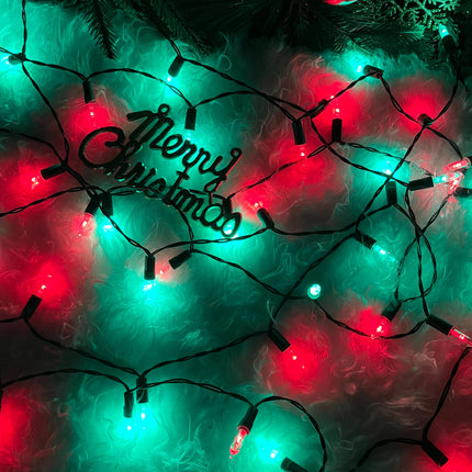 4 Pack 50 LED Christmas Lights Battery Operated, 16FT Waterproof Fairy Twinkle String Lights with 8 Modes & Timer for Indoor Outdoor Xmas Tree Garden Holiday Birthday Wedding Decorations (Red & Green)