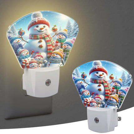 Christmas Snowman Night Light for Kids Christmas Tree Night Lights Plug into Wall with Dusk to Dawn Light Sensors 0.5W LED,Warm Nightlights for Bedroom Bathroom Hallway Kitchen