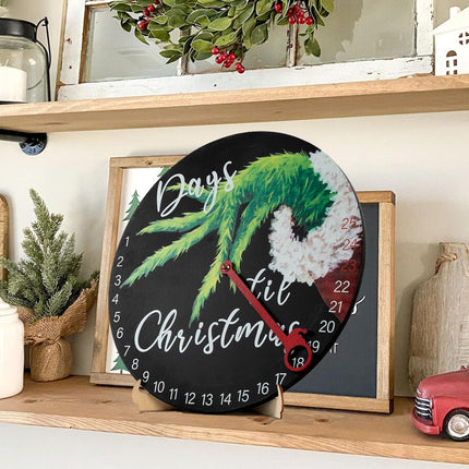 DAZONGE Christmas Wreath Decorations | Christmas Countdown Advent Calendar for All Ages | 12'' Wooden Christmas Welcome Sign with Easel | Christmas Decor