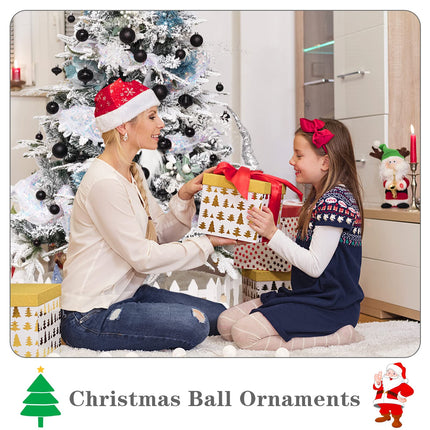 52-Pack Shatterproof Black Christmas Tree Ornaments and Star Topper - For Holiday Decor