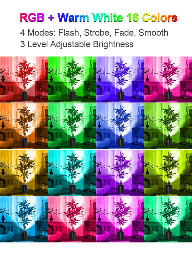 ZUCKEO RGB Up Lights Indoor Spotlight 5W Floor Can Light Uplighting, LED Color Changing Spot Lights for Home Plant Picture Christmas Halloween Decor, GU10 Bulb, 5.25FT Plug Cord & Foot Switch, 2 Pack
