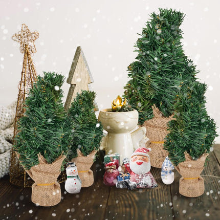 Mini Christmas Tree Tabletop Decoration PVC Cloth Xmas Party Ornament Desk Tree Home Holiday Party Decor(30cm)