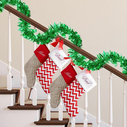 50FT Christmas Tinsel Garland, Green Christmas GarlandTinsel Garlands Christmas Tinsel Ribbon Garlands Tinsel Twist Garland for Indoor for Xmas Tree Holiday Disco Party Christmas Decor