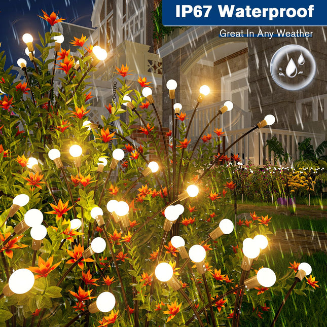 Aulanto Firefly Lights 8 Pack, LED, 8 Modes, Low Voltage Landscape Lights, Outdoor Waterproof, 95.2ft Extra Cable, Decor for Garden Yard Pathway Patio