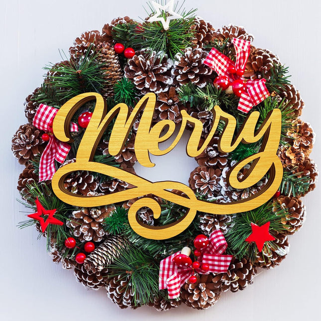 12 Pieces Christmas Wood Signs Christmas Joy Believe Peace Merry Love Noel Wood Cutout, Christmas Plate Ornament, Christmas Wreath Sign Garland Ornament, Christmas Tree Decor (Gold)