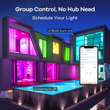 Linkind Color Changing Smart WiFi Light Bulbs, Work with Alexa & Google Home, A19 E26 Dimmable RGBTW Bulbs, No Hub Needed, 800 Lumen, 2.4Ghz WiFi, 6 Pack