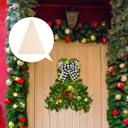 3 Pcs Triangle Wreath Board Form Christmas Wood Wreath Boards Triangular Wreath Frame Mesh Flower Boards for Wreaths with 100 Wire Ties and Three Bows for Making Deco Mesh Christmas Tree Wreath