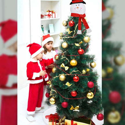 Christmas Snowman Tree Topper and Christmas Tree Plush Skirt 36 Inches Faux Fur White Tree Skirt Snowman Treetop Decor Snowman Hat for Christmas Holiday Winter Party Supplies Decoration
