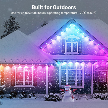 Intelligent Permanent Outdoor Light 38 ft 24 LED Eaves Light Outdoor Light Christmas Decoration Fully Illuminate Your Home During The Year Work with Alexa Google Assistant