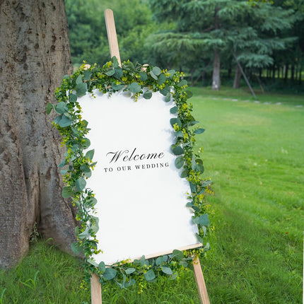 2 Pcs Eucalyptus Garland,5.9 FT Artificial Greenery Garland Fake Vines Eucalyptus Garland for Wedding Centerpiece Table Party Indoor Outdoor Wall Decor