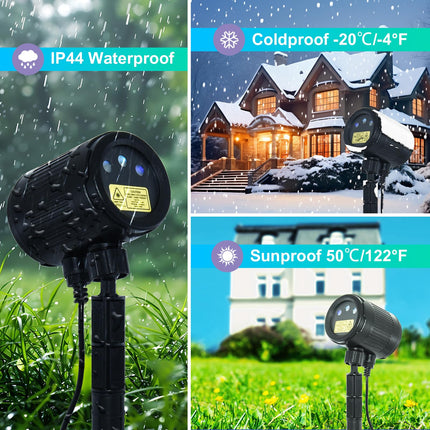 Christmas Decoration,Laser Christmas Projector Lights Outdoor,MOSSNDAR Moving RGB Laser Projection Light,Firefly Light Show with RF Control,Waterproof Holiday Projector for Xmas Garden Party Year