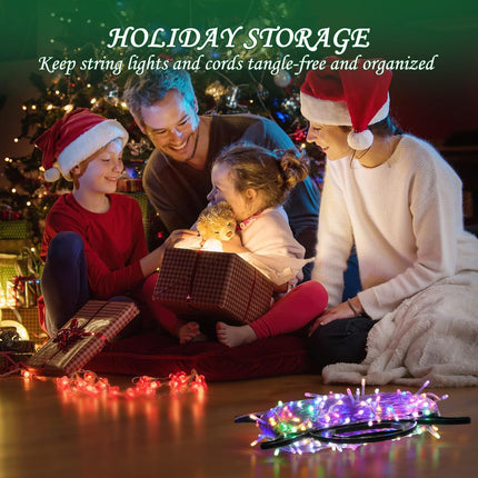 8PCS Christmas Light Storage Holder, Holiday Light Organizer Reels Plastic Rope Winder String Light Storage for Tree Lights Extension Cord Beads Garland(Black)