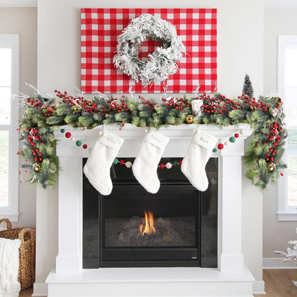 Lvydec Christmas Pine Garland Decoration, 6ft Christmas Greenery Garland Realistic Pine Garland Artificial Cypress Garland for Holiday Mantel Fireplace Decoration