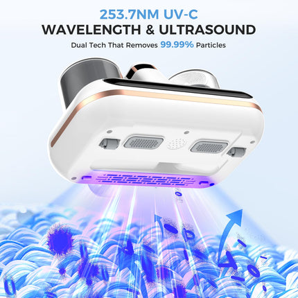 Bed Vacuum Cleaner 5In1 Cordless Mattress Vacuum Cleaner, Powered By Uvc Light & Ultrasonic Technology, 16Kpa Strong Suction,Low Noise,Suitable For Dust, Pet Hair, Etc.