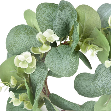 LSKYTOP 6Pcs Eucalyptus Wreath Faux Kitchen Cabinet Wreaths Artificial Greenery Wreath Farmhouse Wreath for Door Wall Window Decor, 9Inch/PC