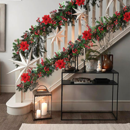 12Pcs Versatile Artificial Holly Red Berry Stems,Silk Artificial Pine Cone Picks Christmas Stems, Mini Artificial Pine Tree for Christmas Party Flower Wreaths Winter Holiday Decorations