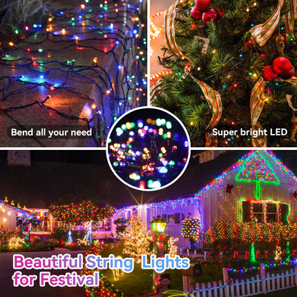 Battery String Lights Outdoor 33Ft 100 LED Fairy Lights for Indoor Outdoor Waterproof with Remote Timer 8Modes Battery Operated Christmas Lights for Outside Party Garden Christmas Tree Décor