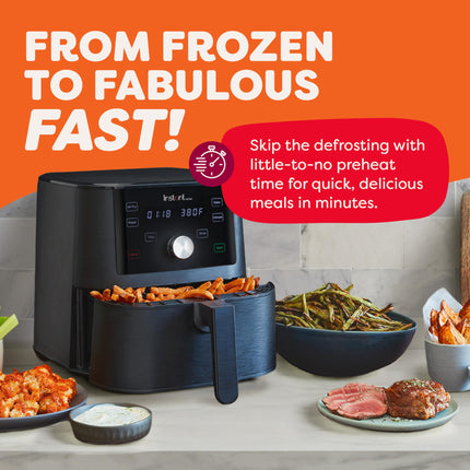 Instant Pot Air FryerVortex 4 LitreTouch Control Panel360 Degree Evencrisp TechnologyUses 95% Less Oil4-In-1 Appliance: Air FryRoastBakeReheat(Vortex 4 Litre)6 Quarts1700 Watt,Black