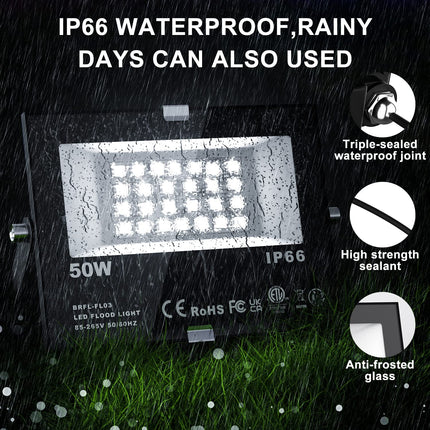 RGB Outdoor LED Flood Light 50W Color Changing Floodlights Spotlights Landscape Lighting Fixture Waterproof Landscaping Spot Light for Yard Garden Driveway Pathway Garden IP66 Waterproof (4 Pack)