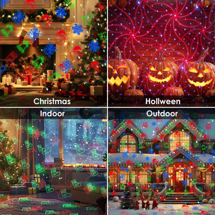 Laser Projector Lights Outdoor, Moving Red Green Blue Laser Projection Light with RF Control, Outdoor Waterproof Decorative Light for Garden Halloween Christmas Year