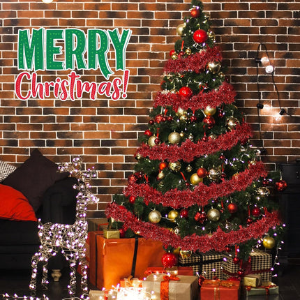 Shappy 393.7 ft 6 Rolls Halloween Tinsel Garland Glitter Wedding Tree Decor Christmas Memorial Independence Day Patriotic Birthday Party Supplies(Red)