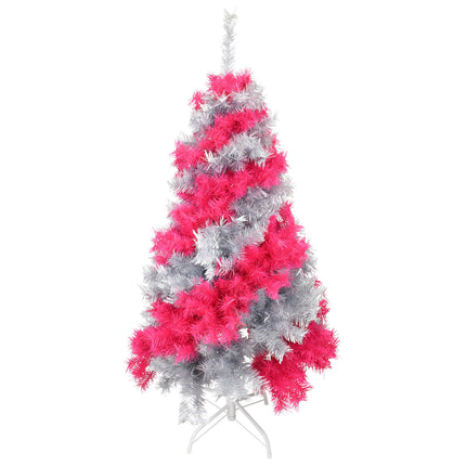 Tree Buddees Pink and Silver Swirl Colored Artificial Christmas Tree - 4 Foot
