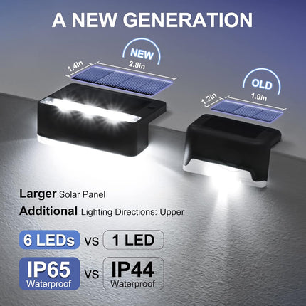 Solpex Solar Step Lights 8 Pack, Solar Outdoor Lights For Aluminum Black Fence, Ip65 Waterproof Solar Powered Outdoor Led Lights