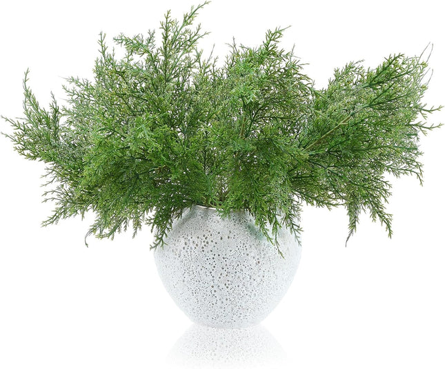 Giegxin 12 Pcs Christmas Norfolk Pine Branches Real Touch Artificial Cedar Stems 18.5 inch Faux Pine Branches Fake Pine Pick Christmas Greenery Stems Decoration for Xmas DIY Garland Wreath Home Decor