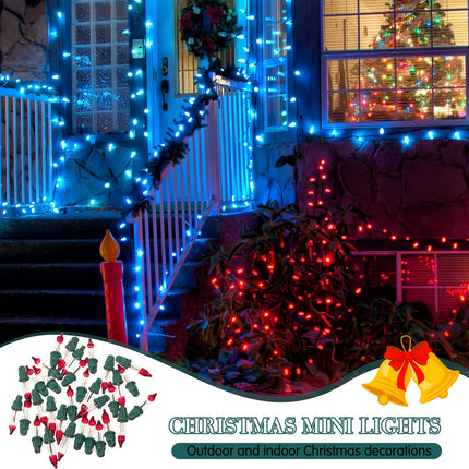 Christmas Replacement Mini Light Bulbs, 3.5 V Incandescent Bulbs Clear Flasher with Green Base, Lights Decorations for Bedroom Classroom Xmas Tree Lights, 0.425 Watt (32)