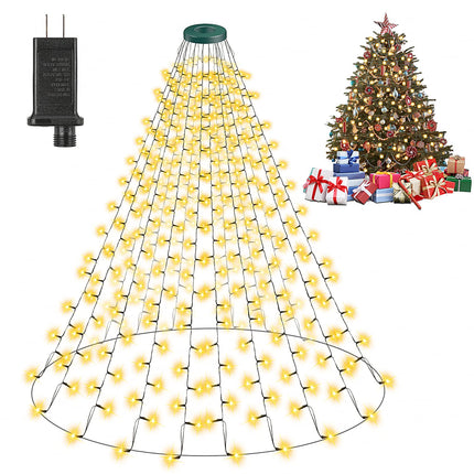 Christmas Tree Lights, 6.6 Feet 16 String Lights Christmas Decorations, 432 LEDs,8 Modes/Memory Function for 6 - 8 Feet Decorative Outdoor Indoor Christmas Tree Lights, Waterproof Fairy String Lights