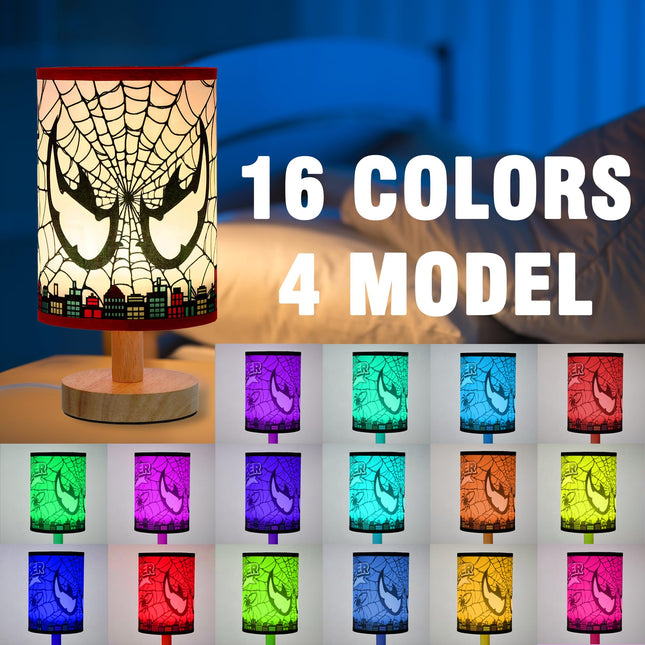 Spider Table Lamp - 16 Color LED Spider Night Light with Remote Control for Kids Room Bedroom Nightstand Decoration Birthday Christmas Children's Holiday s (White)