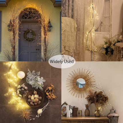 ZHONGXIN Lighted Willow Vine, Copper Wire Twine Branch Lights, 5FT 160 Warm White LED Lighted Twig Vine Garland with Timer&Dimmer for Walls Fireplace Bedroom Living Room Decoration