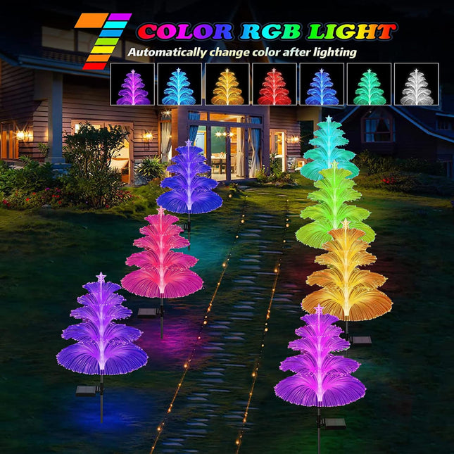 Solar Garden Lights 6 Pack d Solar Outdoor Lights Waterproof 7 Color Changing 5 Layer Jellyfish and Star Solar Flower Lights for Christmas Outdoor Yard Garden Decor,s for Women